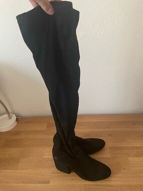 Over-the-Knee Black Suede Boots